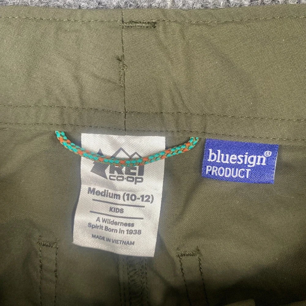 REI Co-op Kids Sahara Convertible Hiking Pants Olive Green Size Medium 10-12
